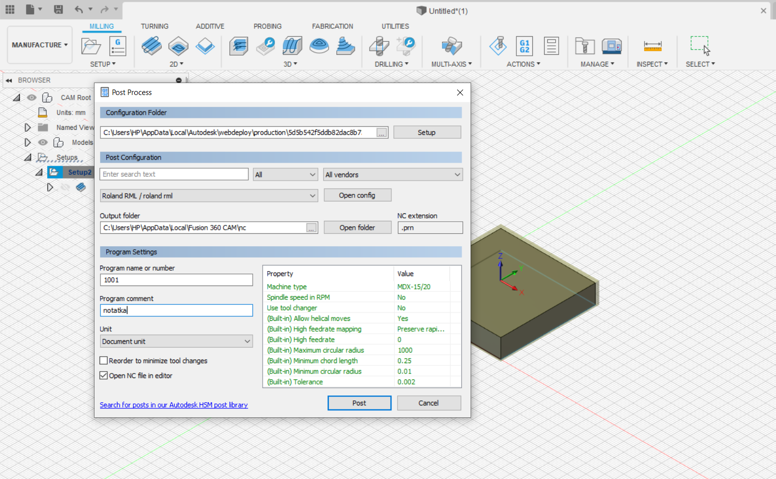POST PROCES FUSION CNC